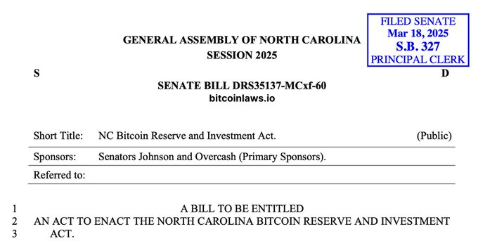 North Carolina Bitcoin Reserve Bill SB327