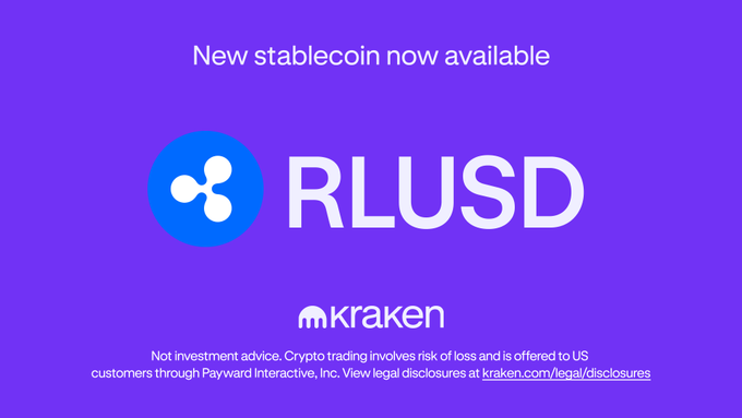 Ripple 穩定幣 RLUSD 上線 Kraken