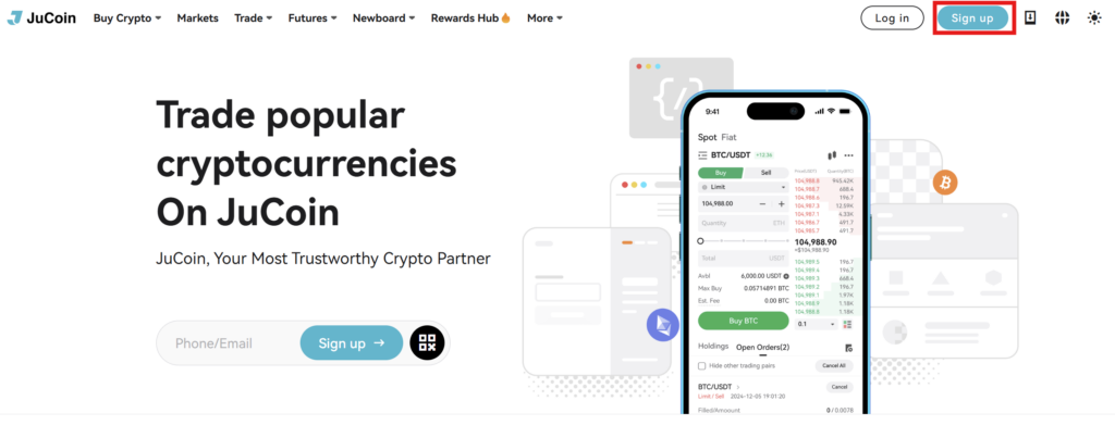 JuCoin Register Page
