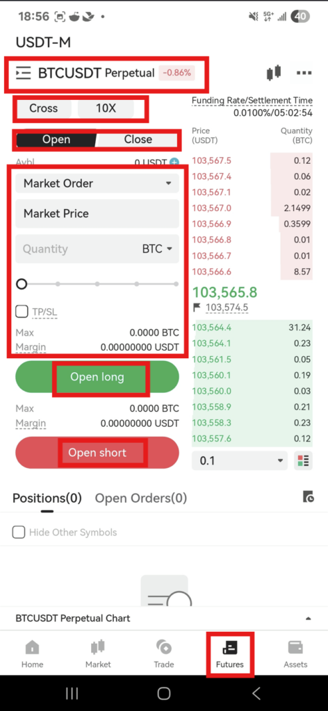 JuCoin App Futures trading