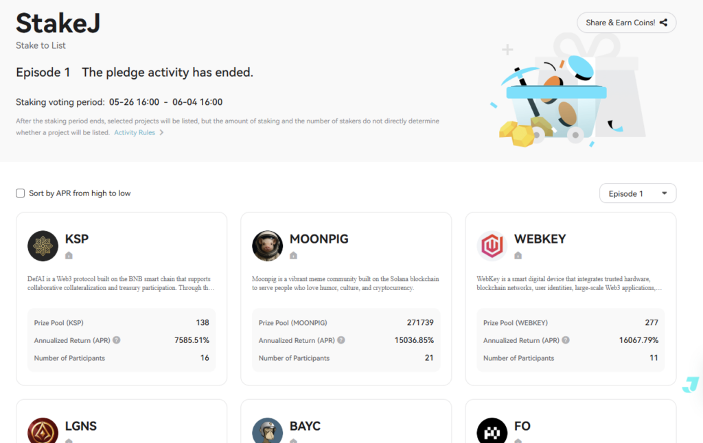 JuCoin StakeJ Platform 